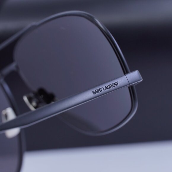 Saint Laurent SL653 LEON 002 Aviator Sunglasses - Black - Picture 5 of 9